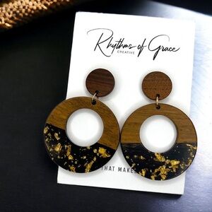 NWT Black and Gold Earrings - Perfect Accent for Any New Orleans Saints Fan